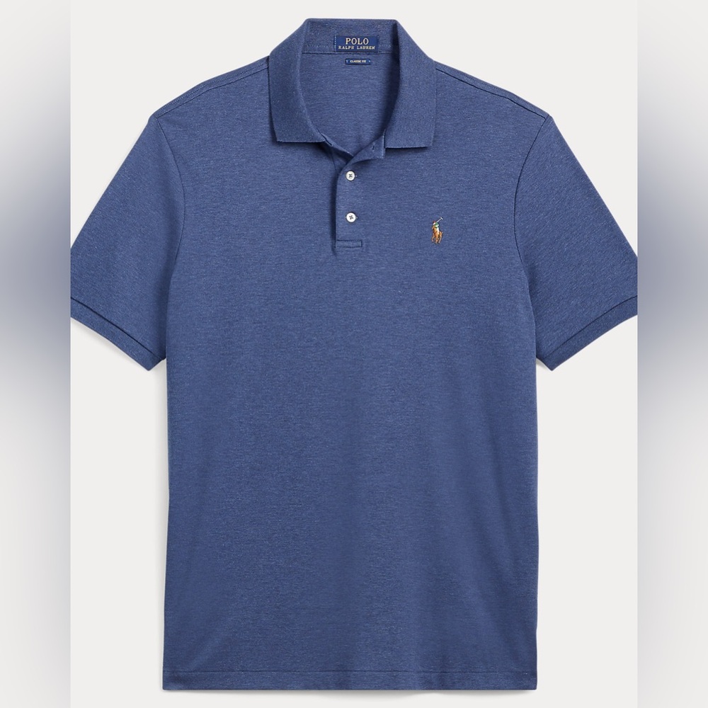 Polo Ralph Lauren Mens Pima Soft Touch Polo Shirt XXL‎ Blue Classic Fit Cotton